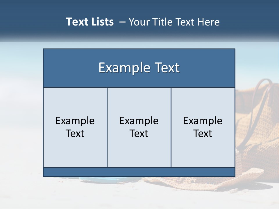 A Hat, Sunglasses And A Straw Hat On A Beach PowerPoint Template