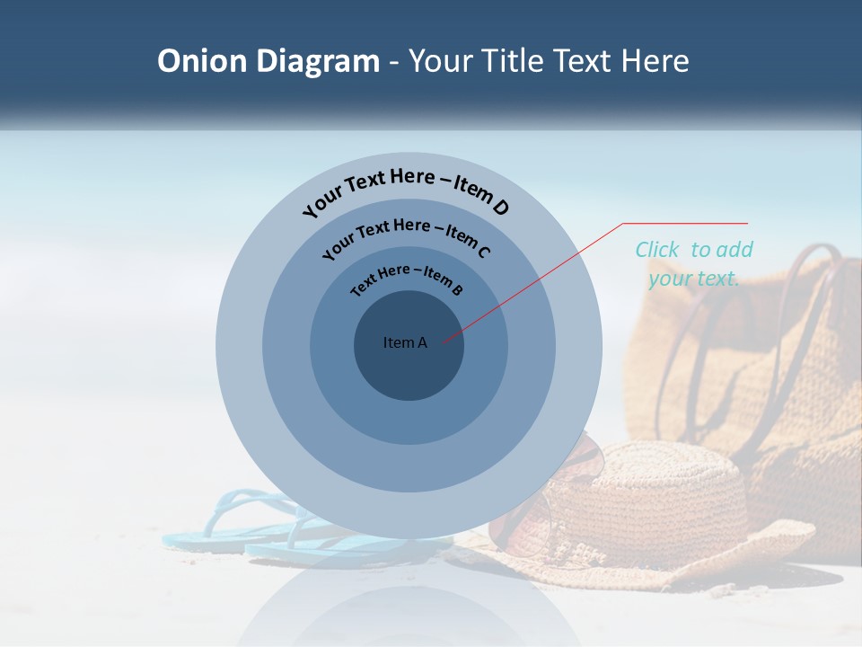 A Hat, Sunglasses And A Straw Hat On A Beach PowerPoint Template