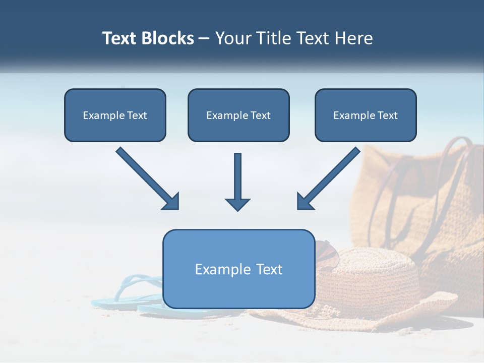 A Hat, Sunglasses And A Straw Hat On A Beach PowerPoint Template