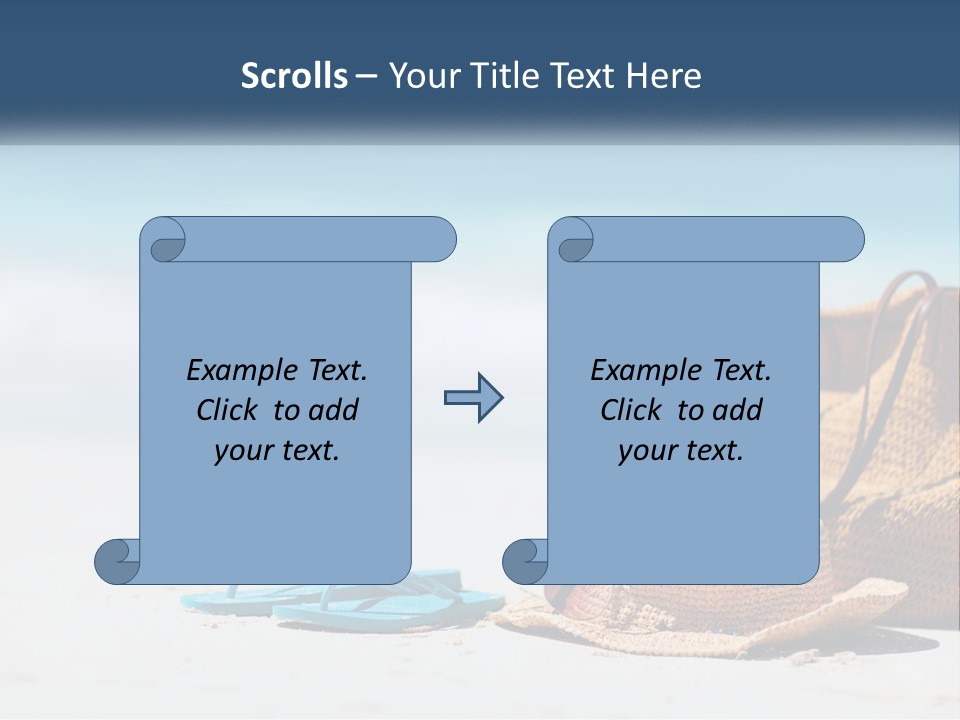 A Hat, Sunglasses And A Straw Hat On A Beach PowerPoint Template