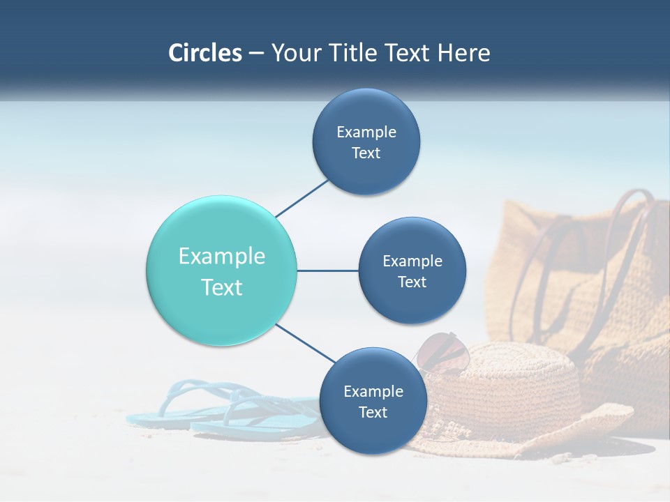 A Hat, Sunglasses And A Straw Hat On A Beach PowerPoint Template