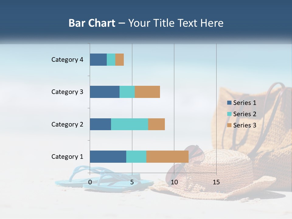 A Hat, Sunglasses And A Straw Hat On A Beach PowerPoint Template
