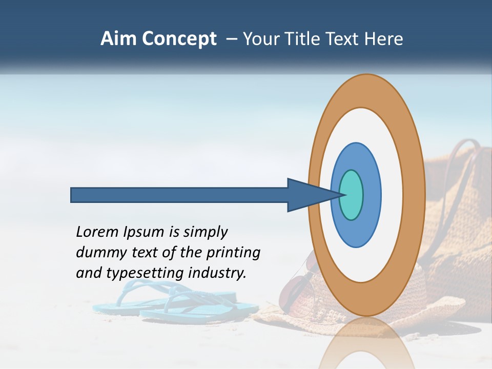 A Hat, Sunglasses And A Straw Hat On A Beach PowerPoint Template