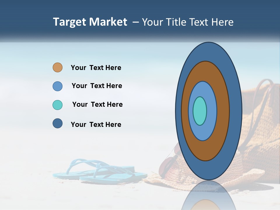 A Hat, Sunglasses And A Straw Hat On A Beach PowerPoint Template