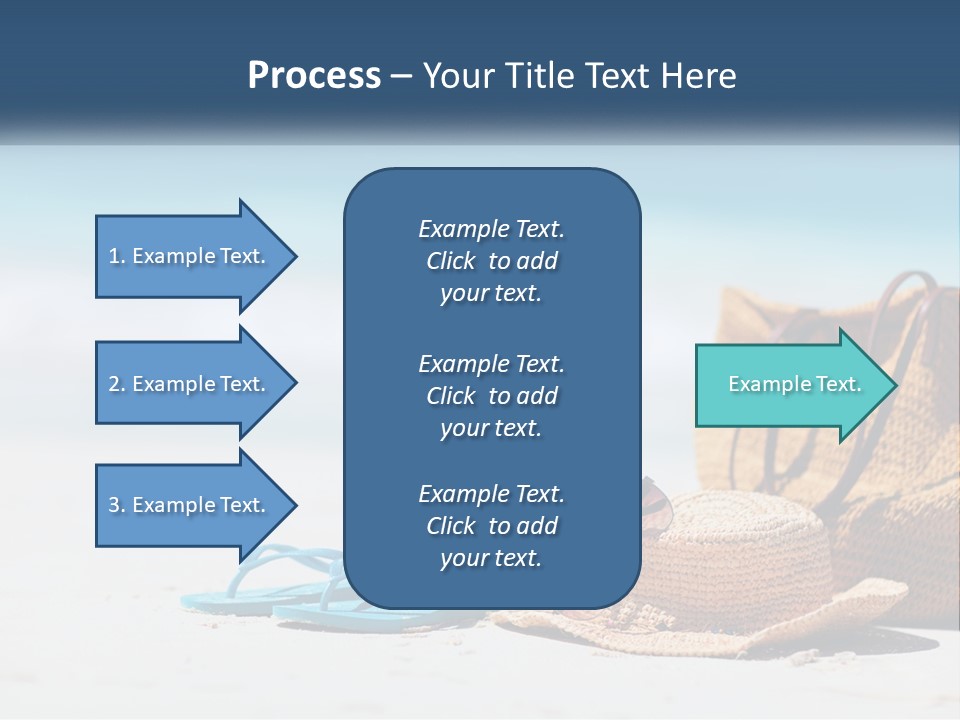 A Hat, Sunglasses And A Straw Hat On A Beach PowerPoint Template