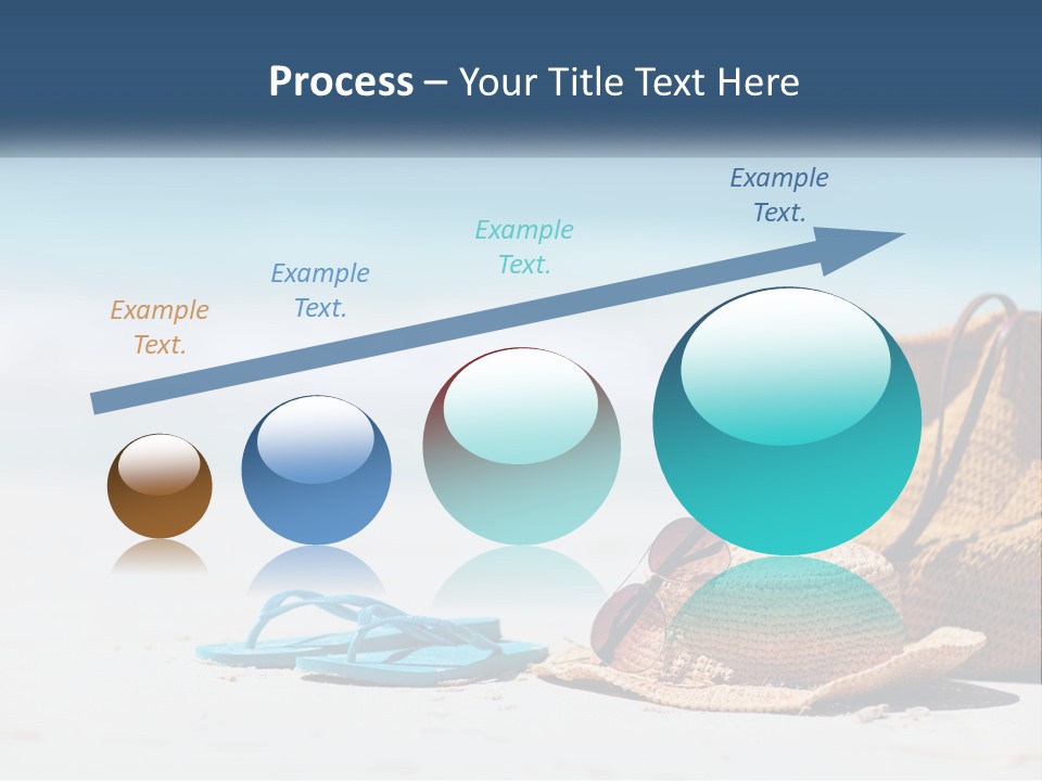 A Hat, Sunglasses And A Straw Hat On A Beach PowerPoint Template