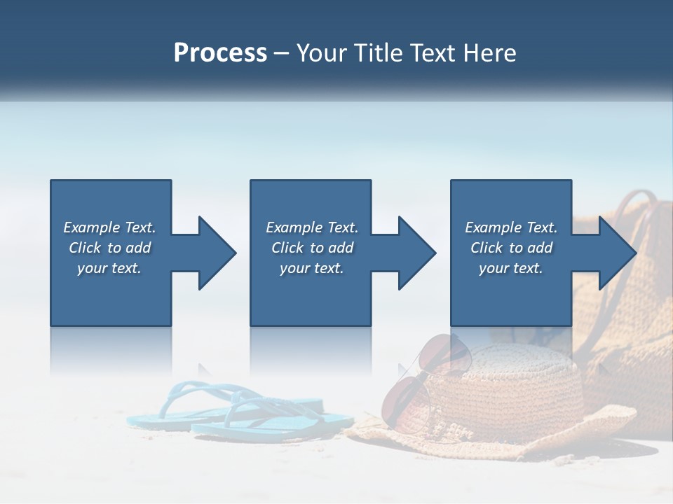 A Hat, Sunglasses And A Straw Hat On A Beach PowerPoint Template