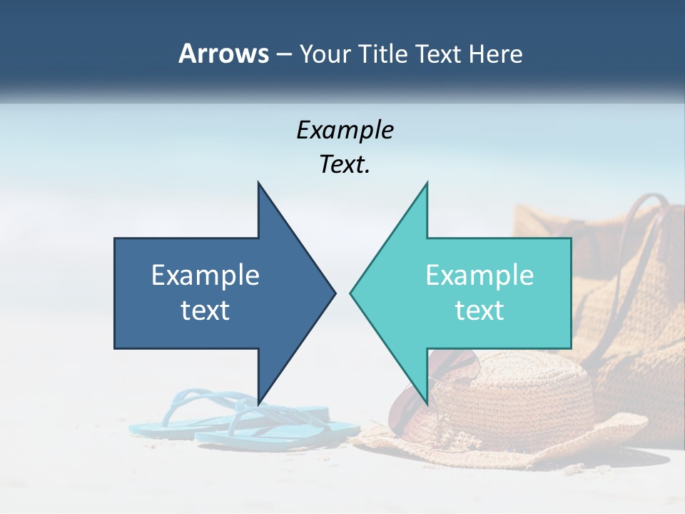 A Hat, Sunglasses And A Straw Hat On A Beach PowerPoint Template