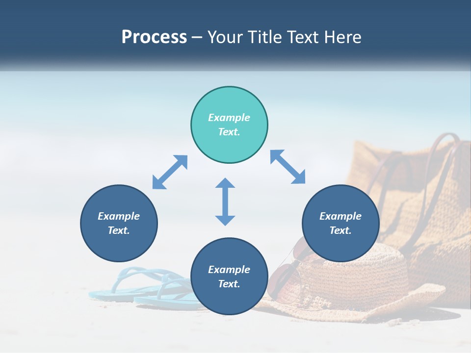 A Hat, Sunglasses And A Straw Hat On A Beach PowerPoint Template