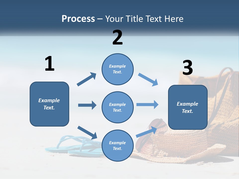 A Hat, Sunglasses And A Straw Hat On A Beach PowerPoint Template