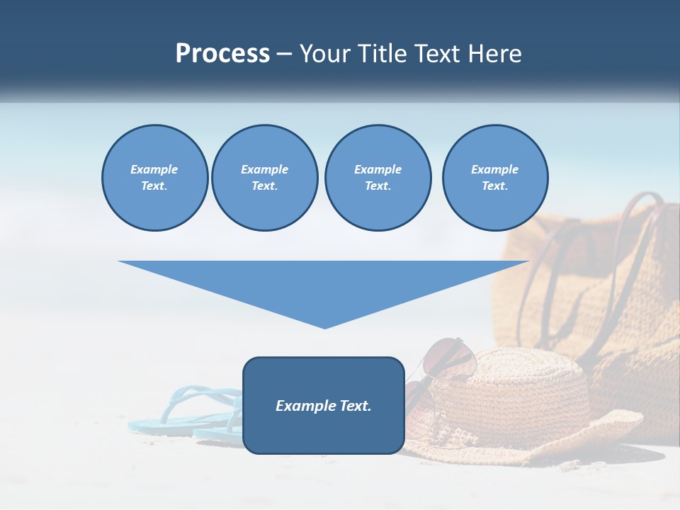 A Hat, Sunglasses And A Straw Hat On A Beach PowerPoint Template