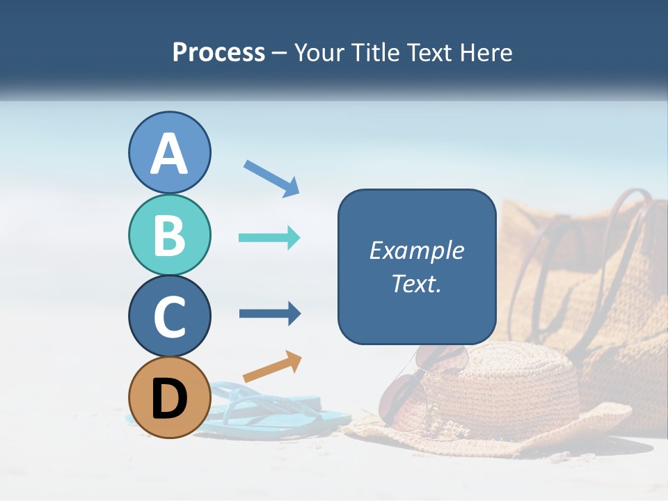 A Hat, Sunglasses And A Straw Hat On A Beach PowerPoint Template