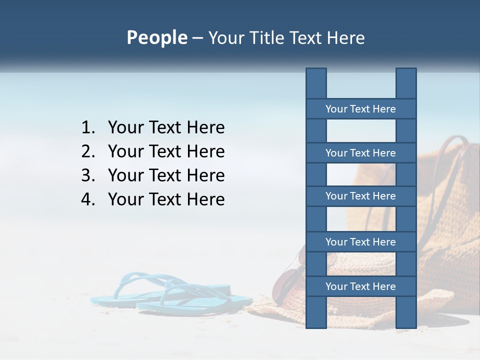 A Hat, Sunglasses And A Straw Hat On A Beach PowerPoint Template