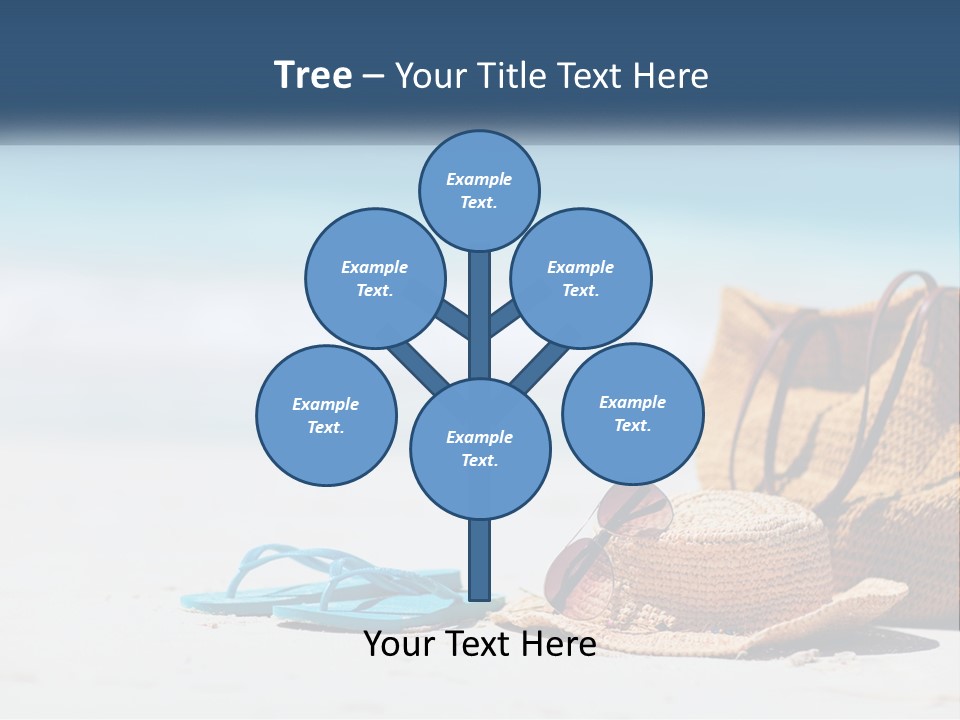A Hat, Sunglasses And A Straw Hat On A Beach PowerPoint Template