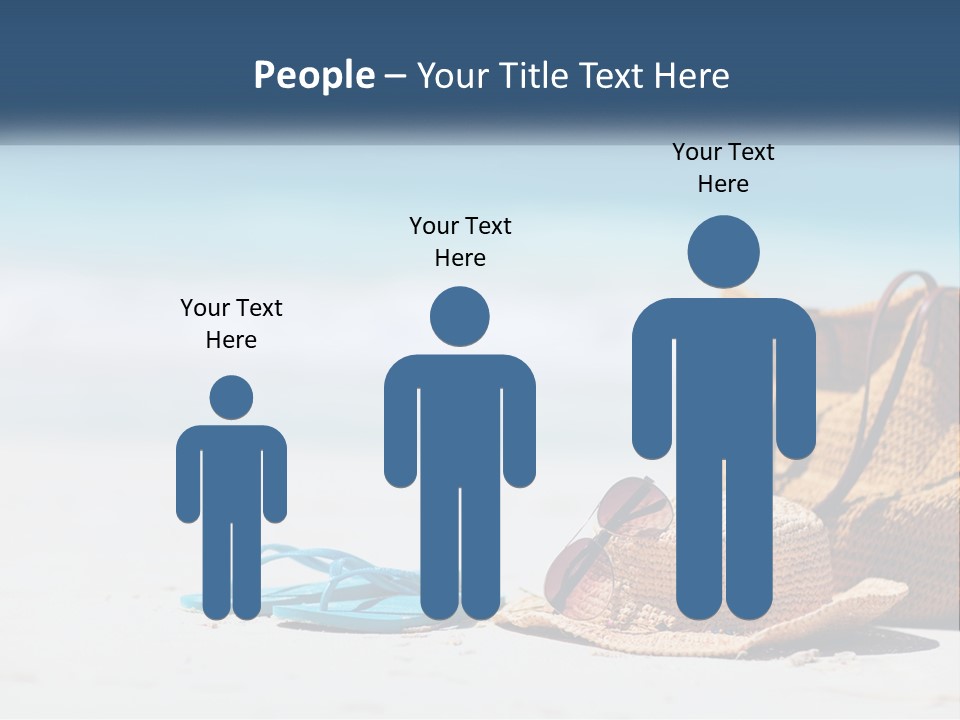 A Hat, Sunglasses And A Straw Hat On A Beach PowerPoint Template