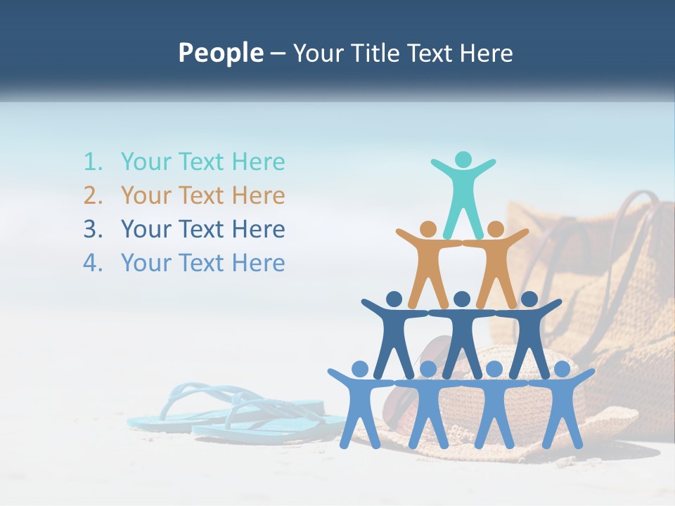 A Hat, Sunglasses And A Straw Hat On A Beach PowerPoint Template