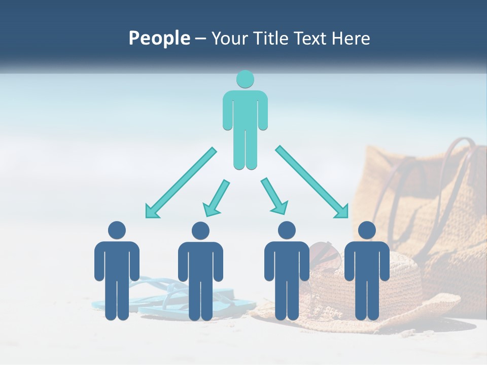 A Hat, Sunglasses And A Straw Hat On A Beach PowerPoint Template