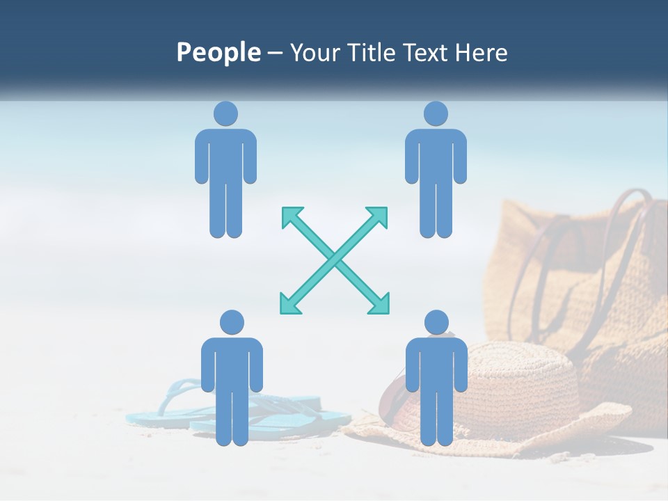 A Hat, Sunglasses And A Straw Hat On A Beach PowerPoint Template