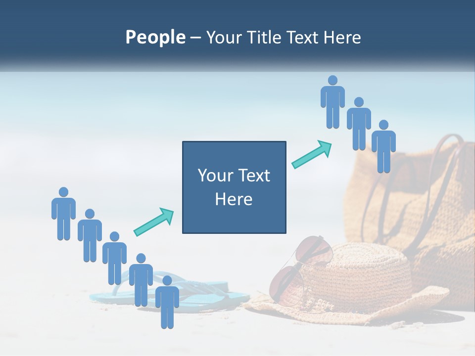 A Hat, Sunglasses And A Straw Hat On A Beach PowerPoint Template