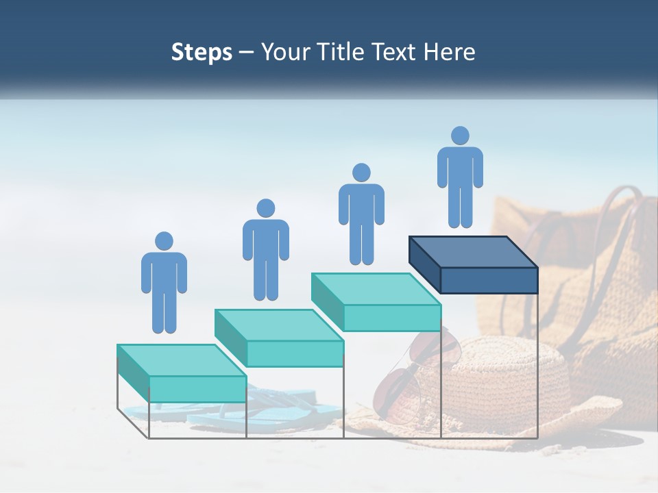 A Hat, Sunglasses And A Straw Hat On A Beach PowerPoint Template