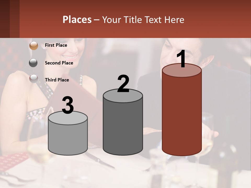 A Man And Woman Sitting At A Table With A Menu PowerPoint Template