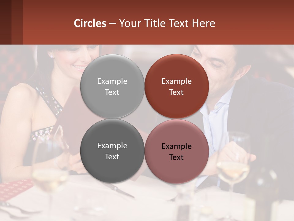 A Man And Woman Sitting At A Table With A Menu PowerPoint Template