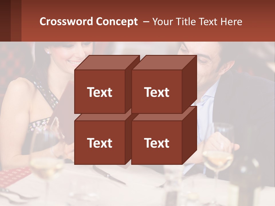 A Man And Woman Sitting At A Table With A Menu PowerPoint Template
