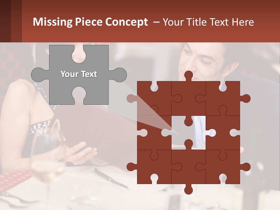 A Man And Woman Sitting At A Table With A Menu PowerPoint Template