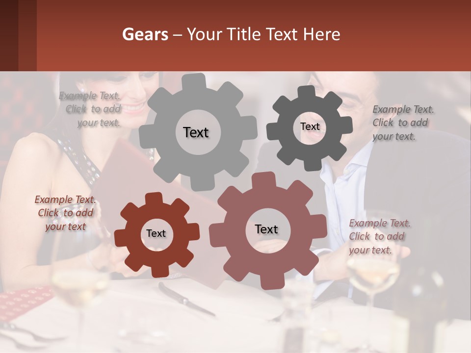 A Man And Woman Sitting At A Table With A Menu PowerPoint Template