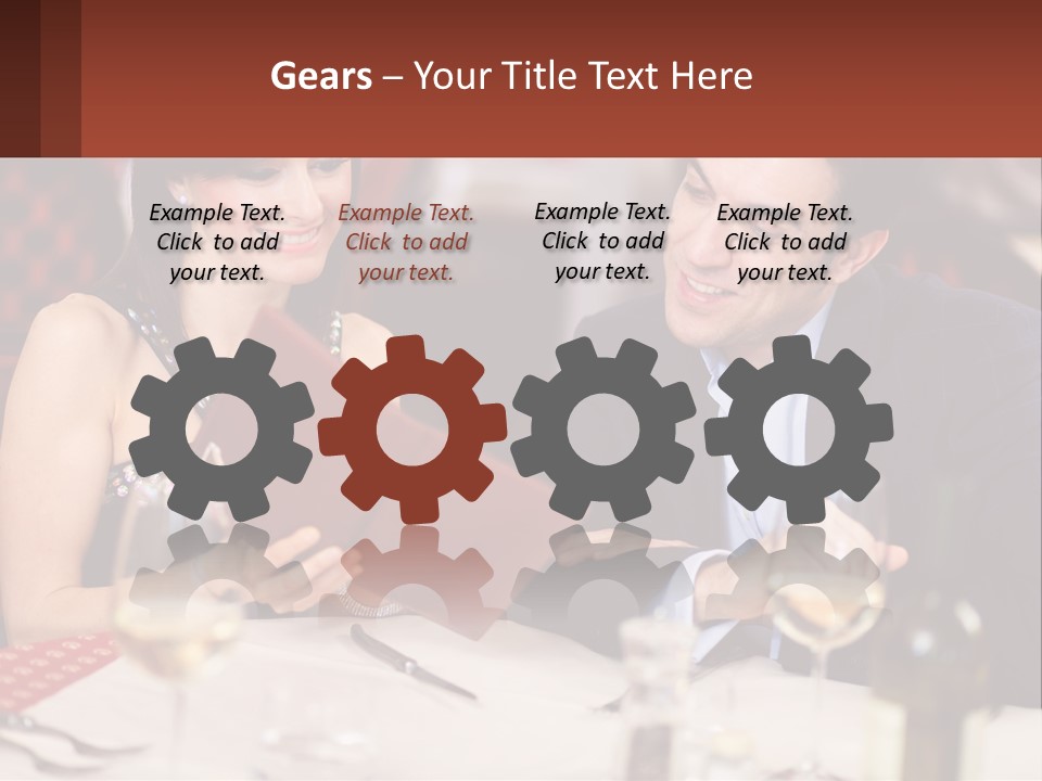 A Man And Woman Sitting At A Table With A Menu PowerPoint Template