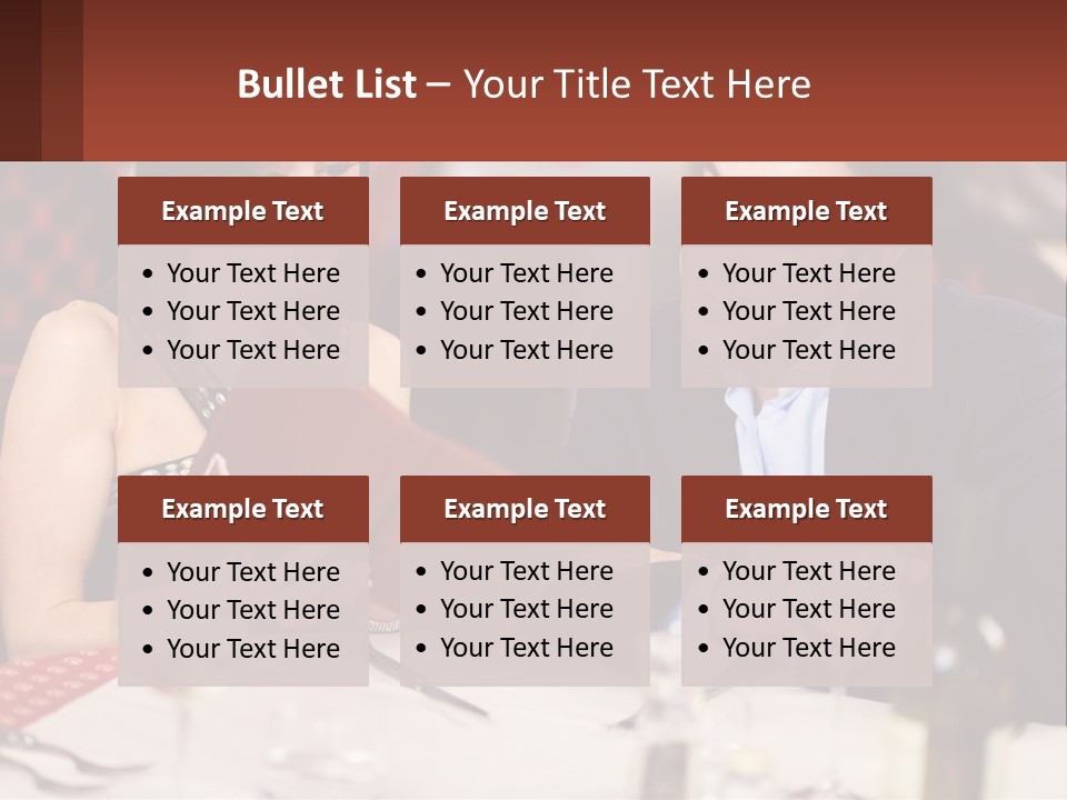 A Man And Woman Sitting At A Table With A Menu PowerPoint Template