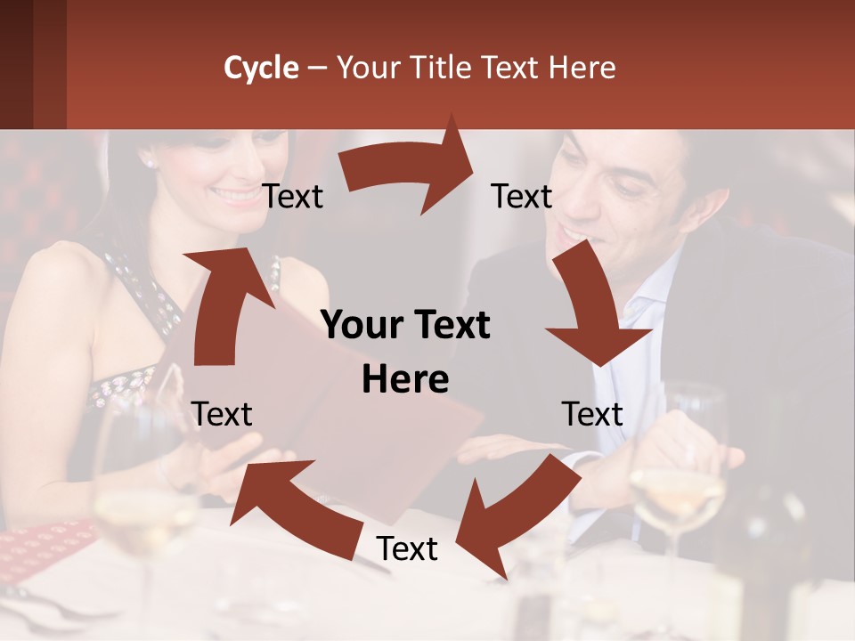 A Man And Woman Sitting At A Table With A Menu PowerPoint Template