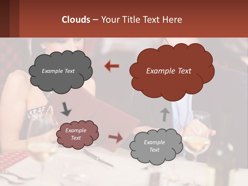 A Man And Woman Sitting At A Table With A Menu PowerPoint Template