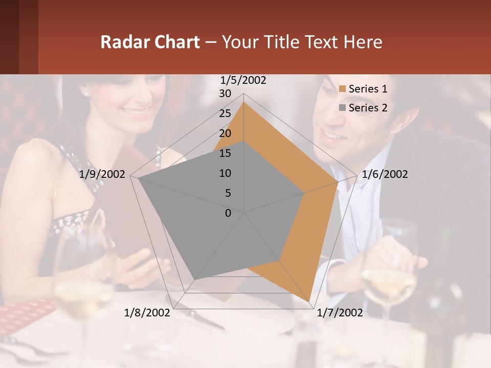 A Man And Woman Sitting At A Table With A Menu PowerPoint Template