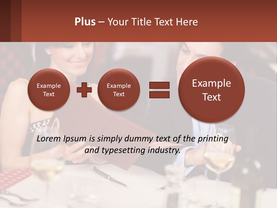 A Man And Woman Sitting At A Table With A Menu PowerPoint Template
