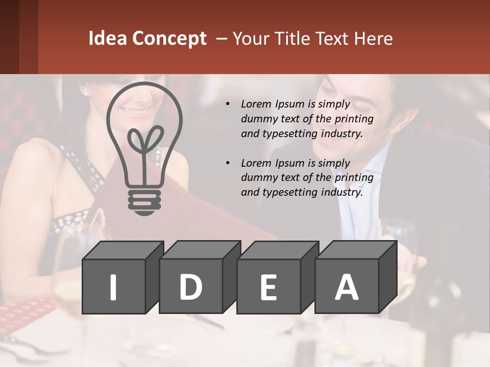 A Man And Woman Sitting At A Table With A Menu PowerPoint Template