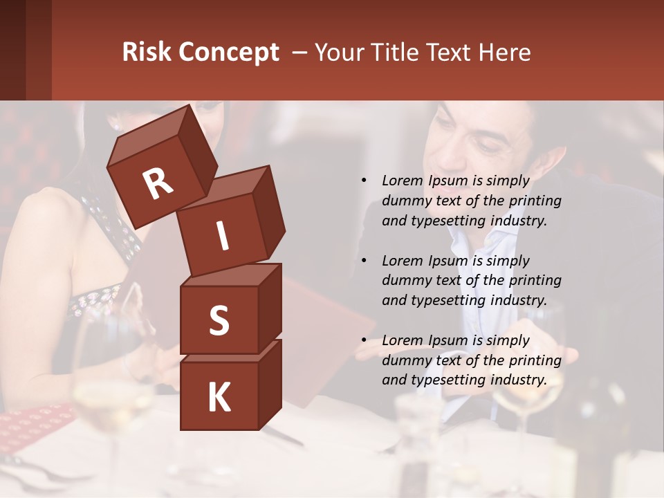 A Man And Woman Sitting At A Table With A Menu PowerPoint Template