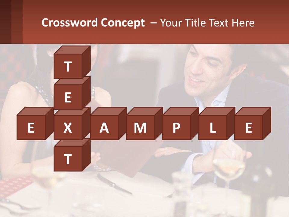 A Man And Woman Sitting At A Table With A Menu PowerPoint Template