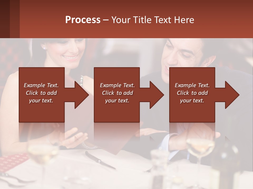 A Man And Woman Sitting At A Table With A Menu PowerPoint Template