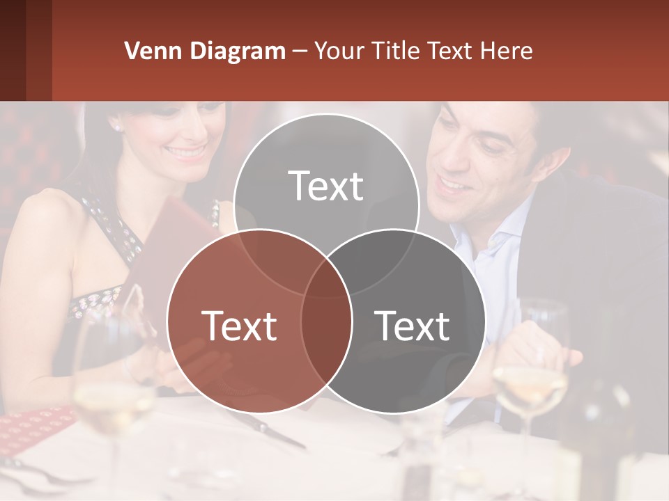 A Man And Woman Sitting At A Table With A Menu PowerPoint Template
