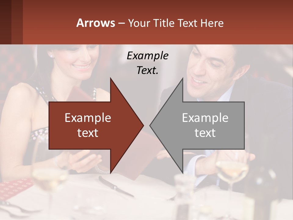 A Man And Woman Sitting At A Table With A Menu PowerPoint Template