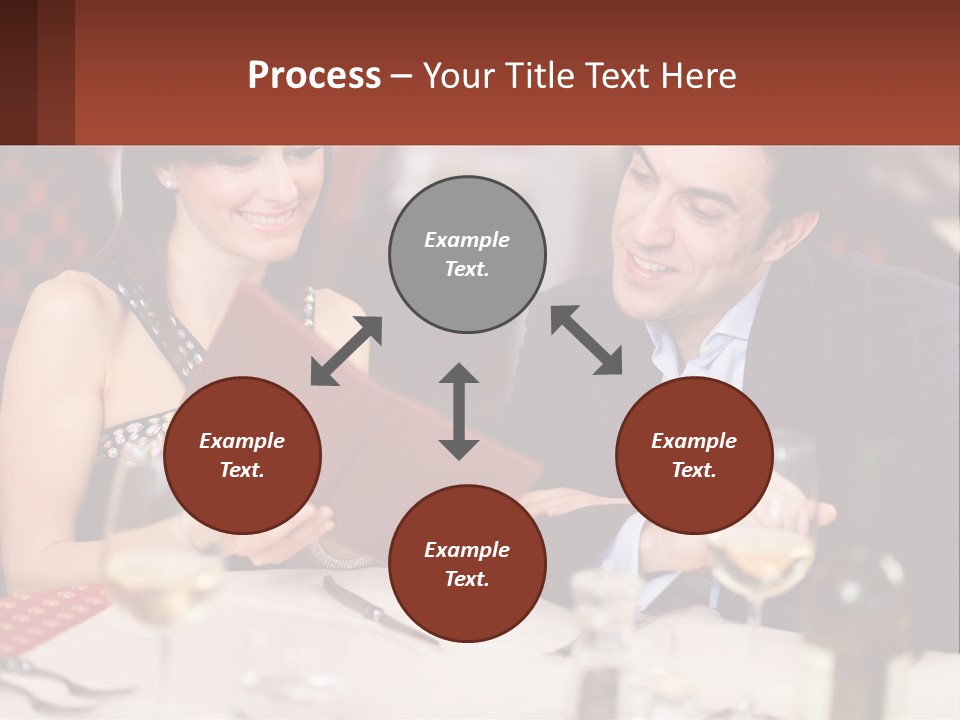 A Man And Woman Sitting At A Table With A Menu PowerPoint Template
