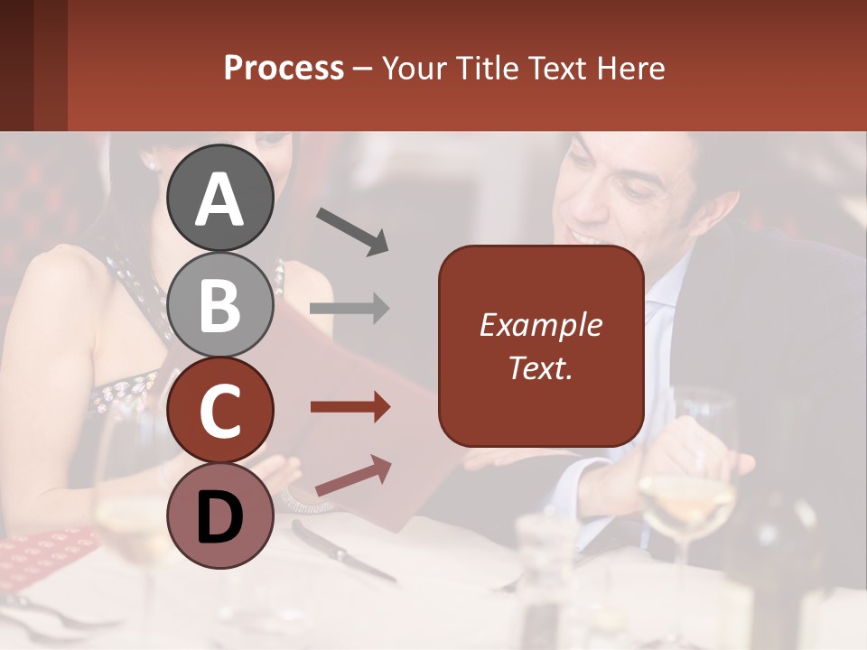 A Man And Woman Sitting At A Table With A Menu PowerPoint Template