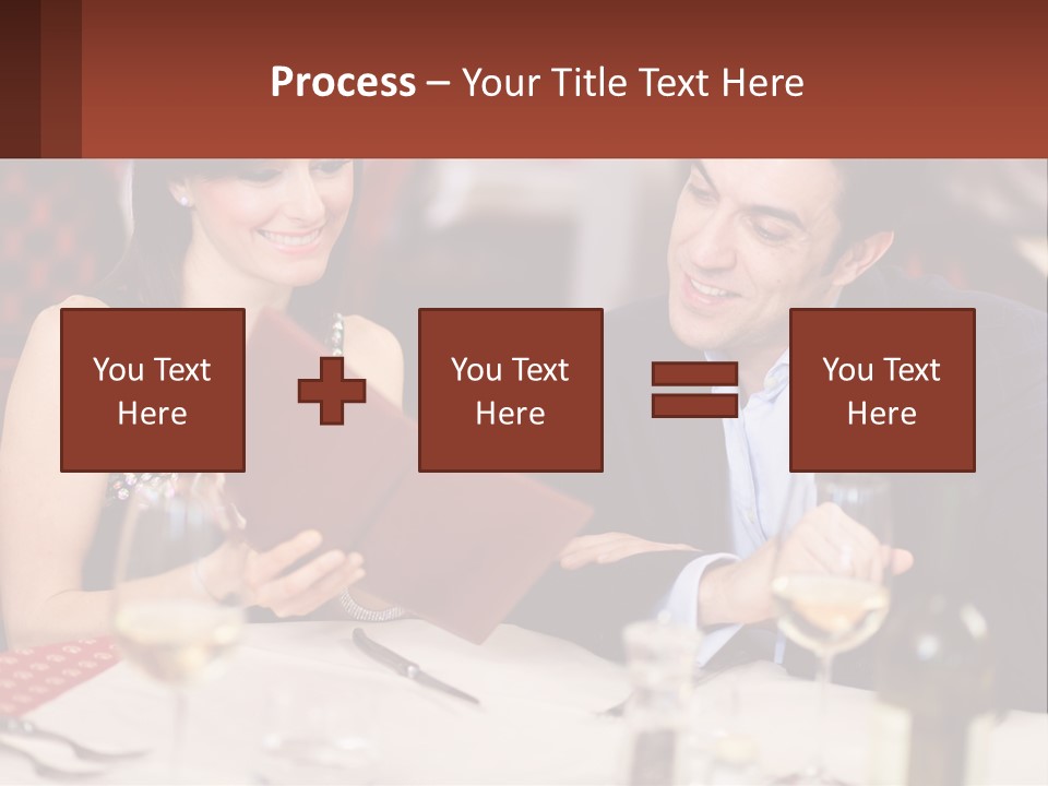 A Man And Woman Sitting At A Table With A Menu PowerPoint Template