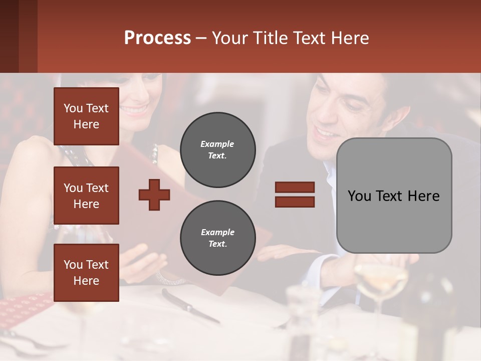A Man And Woman Sitting At A Table With A Menu PowerPoint Template
