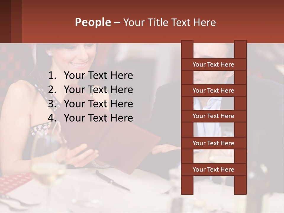 A Man And Woman Sitting At A Table With A Menu PowerPoint Template
