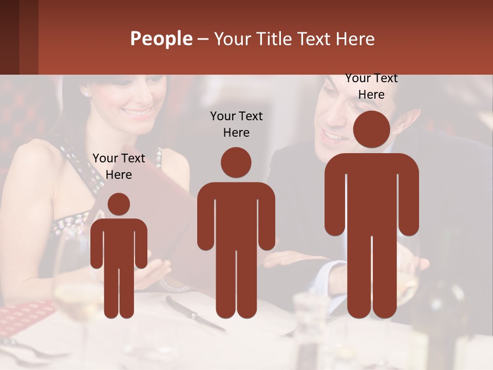 A Man And Woman Sitting At A Table With A Menu PowerPoint Template
