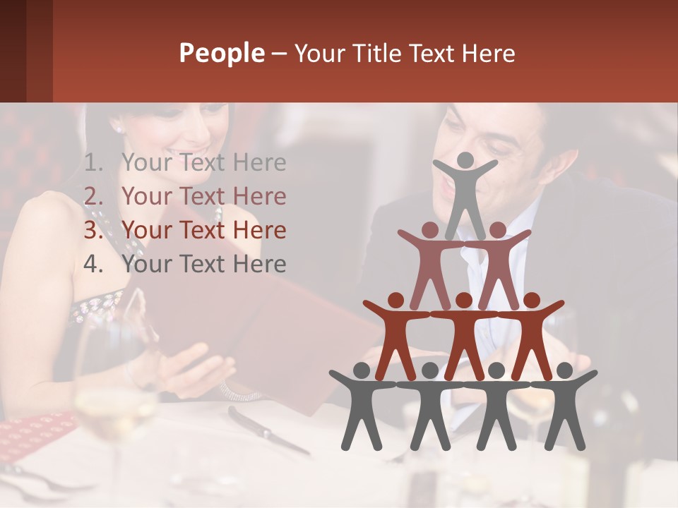 A Man And Woman Sitting At A Table With A Menu PowerPoint Template