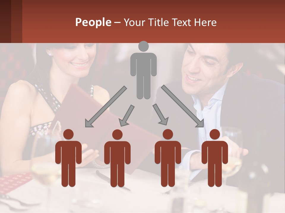 A Man And Woman Sitting At A Table With A Menu PowerPoint Template