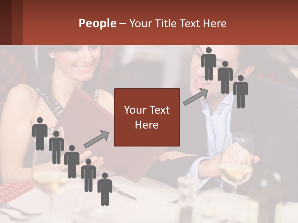 A Man And Woman Sitting At A Table With A Menu PowerPoint Template
